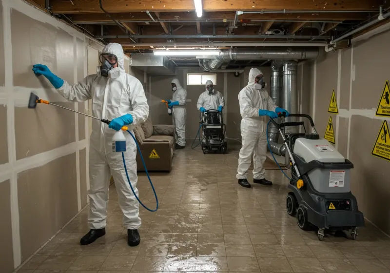 Basement Moisture Removal and Structural Drying process in Ewa Gentry, HI